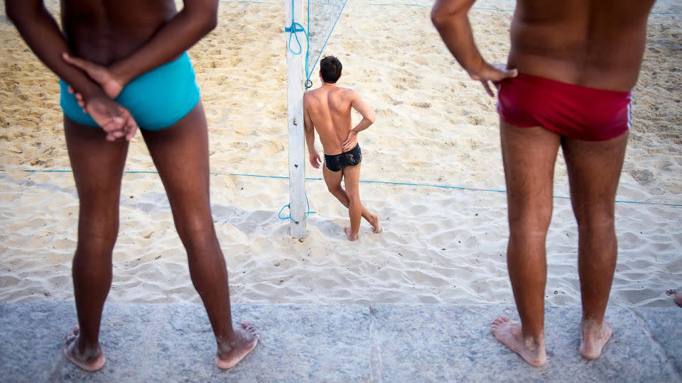 Smaller swimming briefs called 'sunga' are also a popular choice in Rio de Janeiro, Brazil. - Lazyllama/Alamy Stock Photo