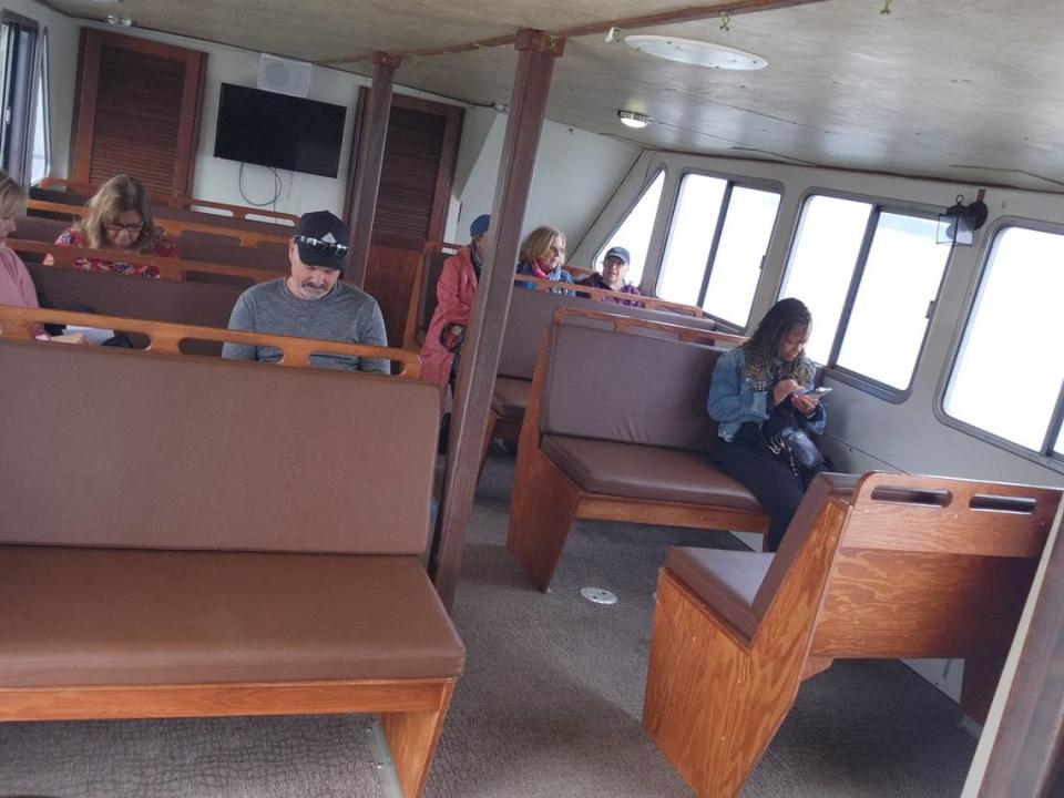 The Manatee II has nine bench seats as well as some wood benches that can accommodate about 50 riders.