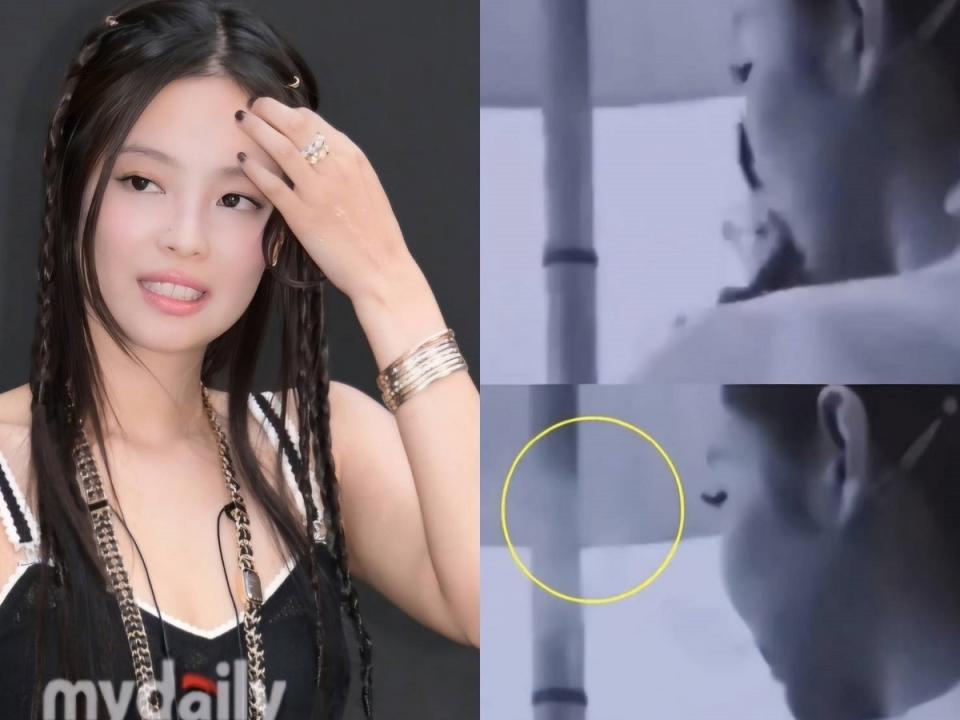 南韓女團BLACKPINK成員Jennie被網友抓包疑在室内抽菸。（圖：微博）