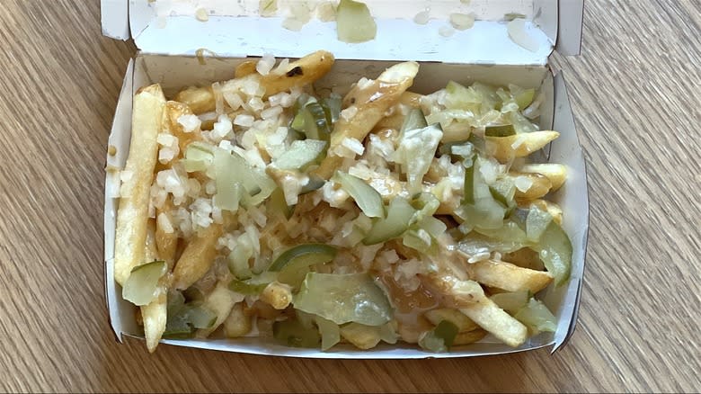 loaded McDonald's fries with Special Grade Garlic Sauce