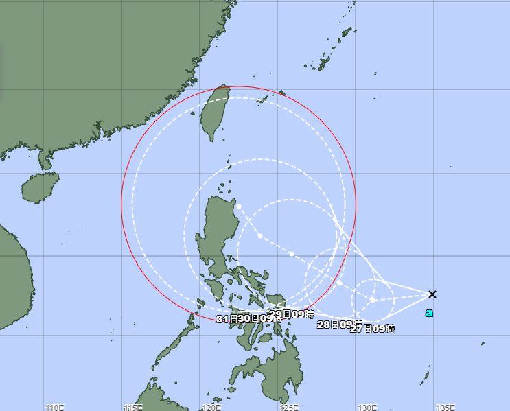 熱帶性低氣壓最快明天周四生成為「奈格」颱風。（圖／翻攝自天氣職人-吳聖宇）