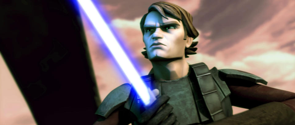 Anakin Skywalker with a lightsaber