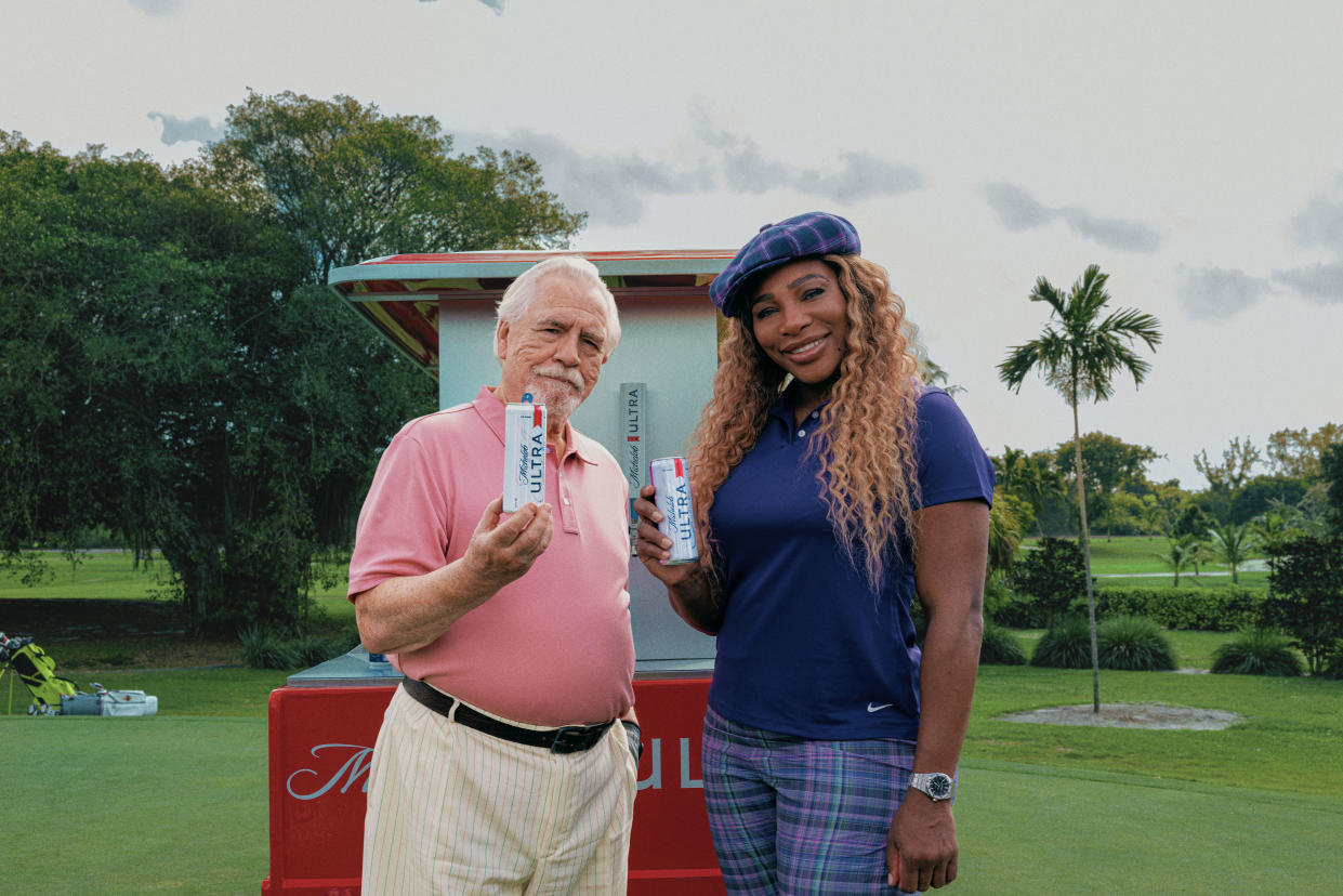 Brian Cox and Serena Williams star in a Caddyshack-inspired Super Bowl ad from Michelob Ultra (Photo: Courtesy of Michelob Ultra)