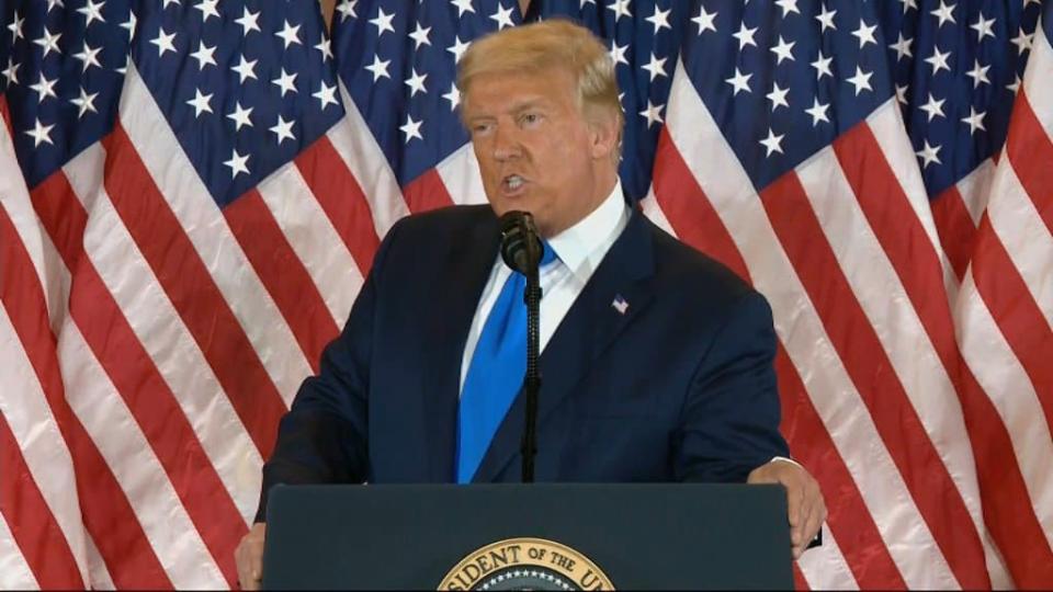 Donald Trump, le 4 novembre 2020. - BFMTV