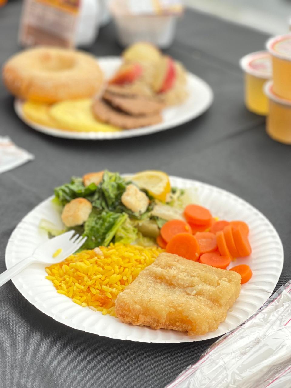 A photo of a meal NYC contractor DocGo says was recently served to asylum seekers at Ardsley Acres Hotel Court in Westchester County.