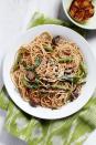 <p>This savory vegetarian-friendly dish is full of robust cremini mushrooms and fresh green beans. And best of all? It only takes 20 minutes to prepare.</p><p><em><a href="https://www.womansday.com/food-recipes/food-drinks/recipes/a58984/spaghetti-grilled-green-beans-mushrooms/" rel="nofollow noopener" target="_blank" data-ylk="slk:Get the Spaghetti with Grilled Green Beans and Mushrooms recipe.;elm:context_link;itc:0;sec:content-canvas" class="link ">Get the Spaghetti with Grilled Green Beans and Mushrooms recipe.</a></em></p>