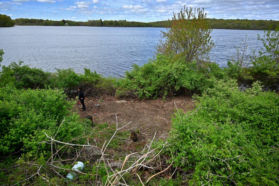 The site of a possible lost cemetery associated with the Lyman School for Boys on the shore of Lake Chauncy in Westborough.