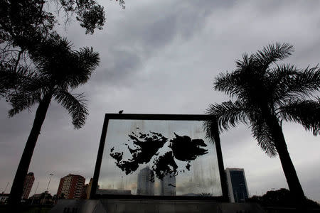 A monument of the Falkland Islands, known in Argentina as Islas Malvinas, in Tigre, Argentina, March 3, 2017. Picture taken March 3. REUTERS/Martin Acosta