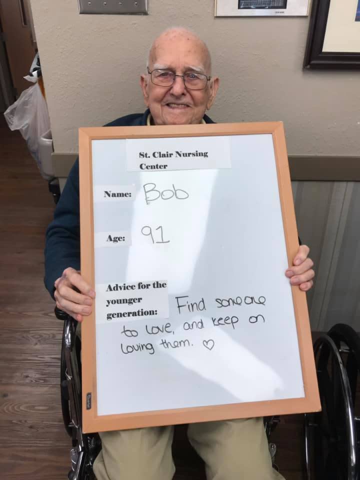 Bob's messages have been very popular (Picture: St. Clair Nursing Center)