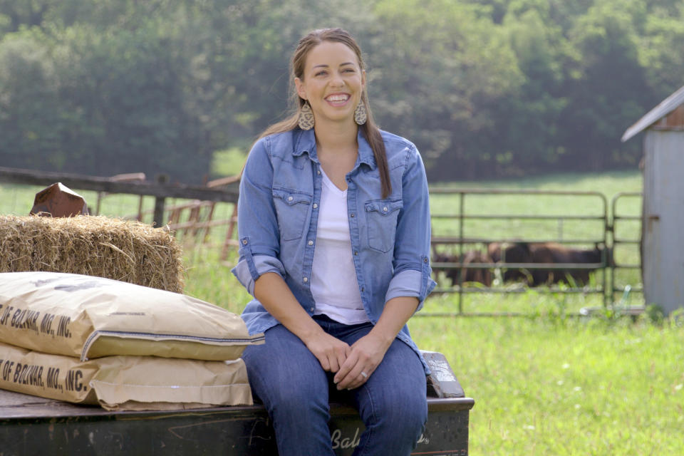 In this image provided by Kalena Bruce for Congress, cattle rancher Kalena Bruce, a Republican candidate for Missouri's 4th congressional district, poses. Voters in Missouri will pick from dozens of GOP candidates during a primary election Tuesday, Aug. 2, 2022 that likely will determine Missouri's next two U.S. representatives. (Kalena Bruce for Congress via AP)