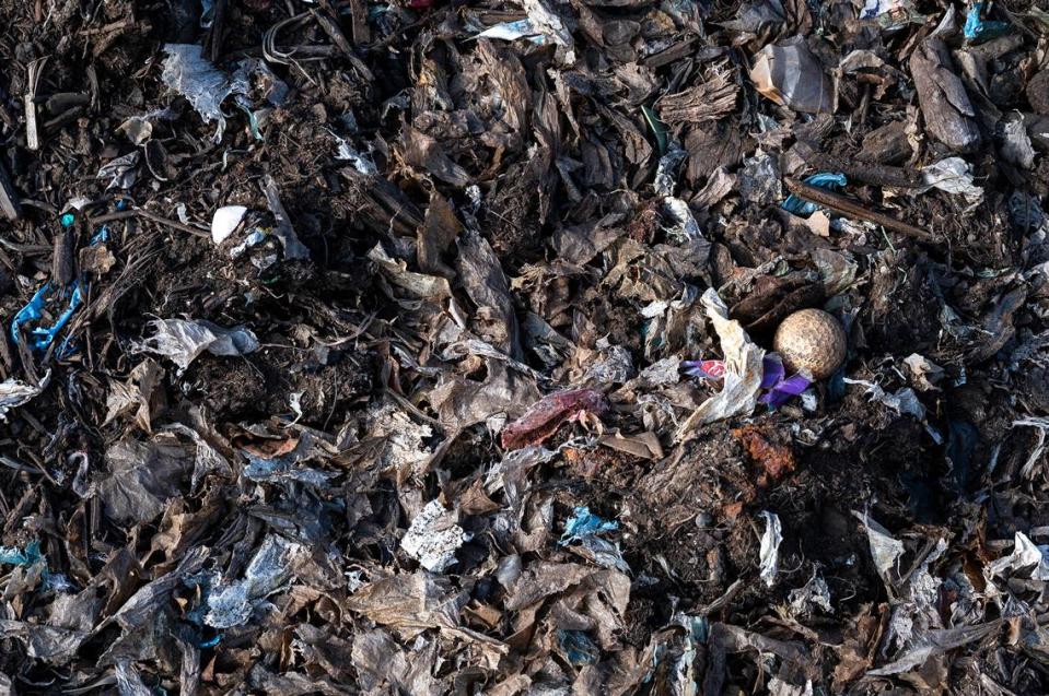 Lots of trash and plastic will be screened out fo the compost before it leaves the City of Modesto Compost Facility west of Modesto, Calif., on Wednesday, Nov. 17, 2021.