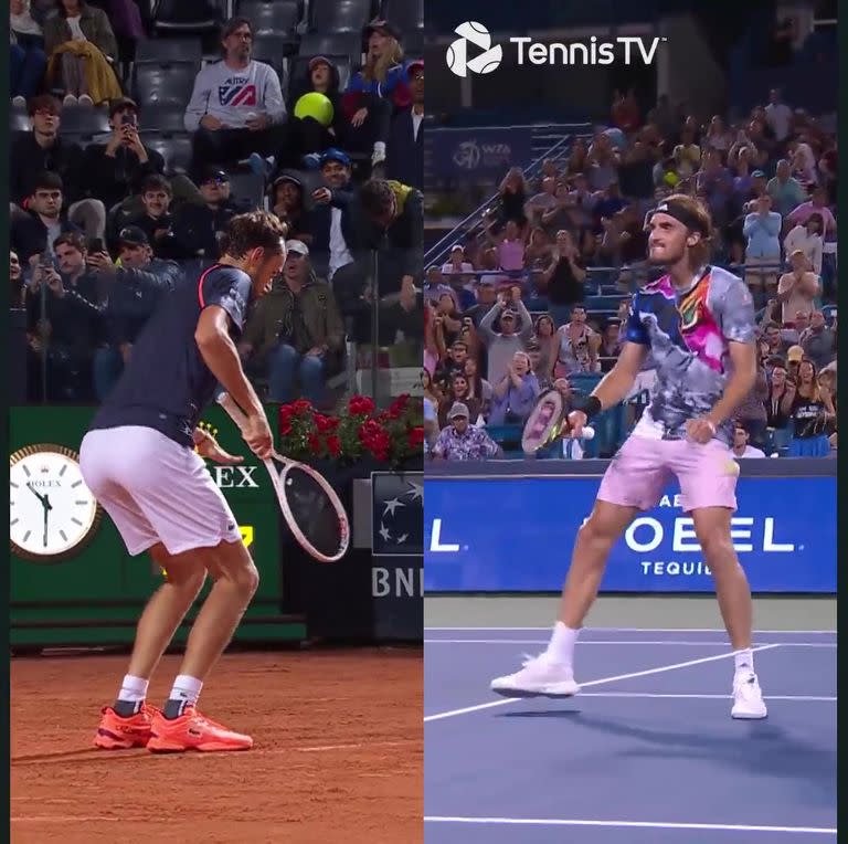 Varios meses después, en el Masters 1000 de Roma Daniil Medvedev se tomó desquite del bailecito que había hecho frente a él Stefanos Tsitsipas cuando lo derrotó en Cincinnati.