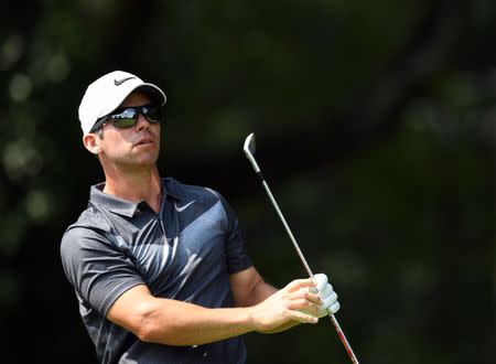 Sep 23, 2017; Atlanta, GA, USA; Paul Casey follows his shot from the second tee plays his shot from the second tee during the third round of the Tour Championship golf tournament at East Lake Golf Club. Mandatory Credit: John David Mercer-USA TODAY Sports