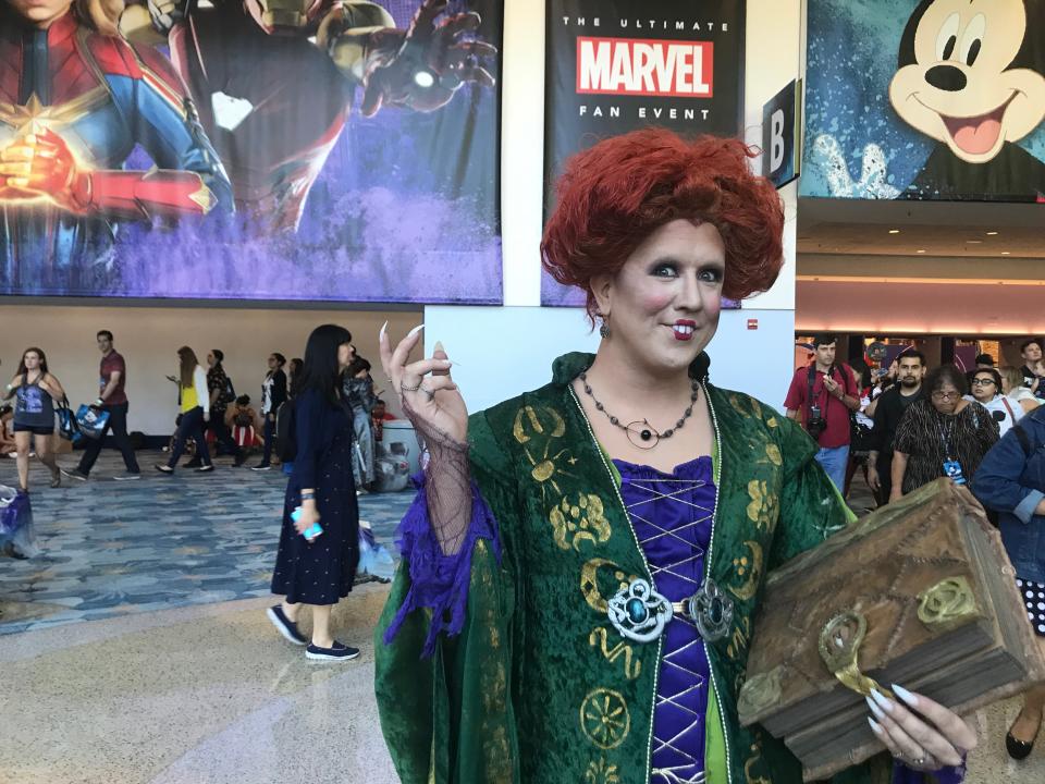 Nicole Halliwell as Winifred Sanderson at the D23 expo. Image: Yahoo Finance