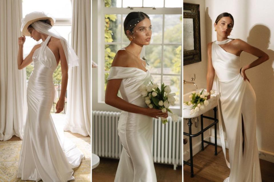 Grace Love Lace’s latest capsule collection includes (from left) the “Mavi,” “Cupid” and “Aire” dress styles — with not a hint of lace in sight. Images: Courtesy of Grace Loves Lace