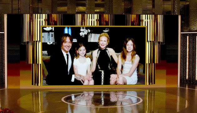 Kidman, Urban and their daughters speak via livestream during the 78th Golden Globe Awards 2021.