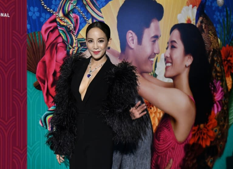 Actress Fiona Xie poses at the Singapore premiere of “Crazy Rich Asians”. (PHOTO: AFP)