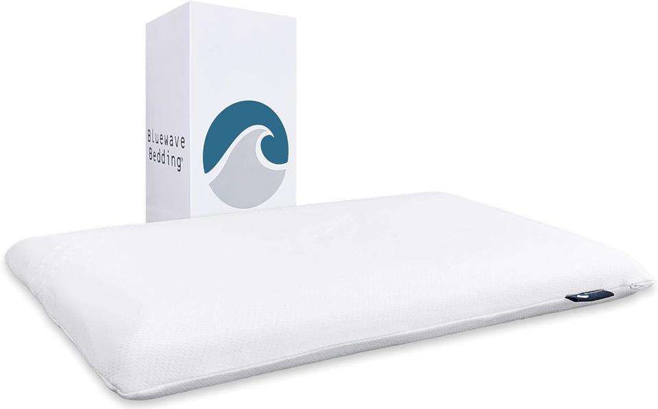 Bluewave Bedding Super Slim Gel Memory Foam Pillow in white