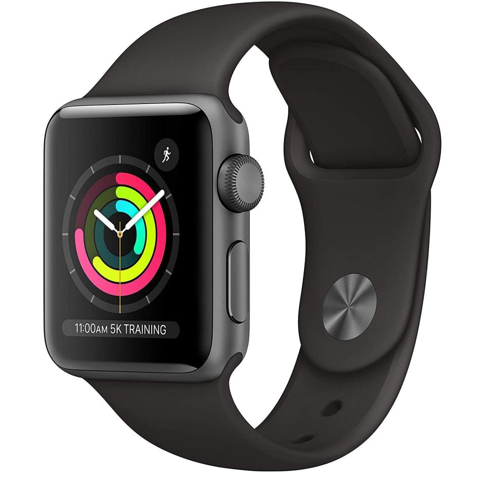 <p><strong>Apple</strong></p><p>amazon.com</p><p><strong>$169.00</strong></p><p><a href="https://www.amazon.com/dp/B07K39FRSL?tag=syn-yahoo-20&ascsubtag=%5Bartid%7C10054.g.34313481%5Bsrc%7Cyahoo-us" rel="nofollow noopener" target="_blank" data-ylk="slk:Buy;elm:context_link;itc:0;sec:content-canvas" class="link ">Buy</a></p><p>It's not the latest Apple Watch, but it <em>is </em>on sale. </p>