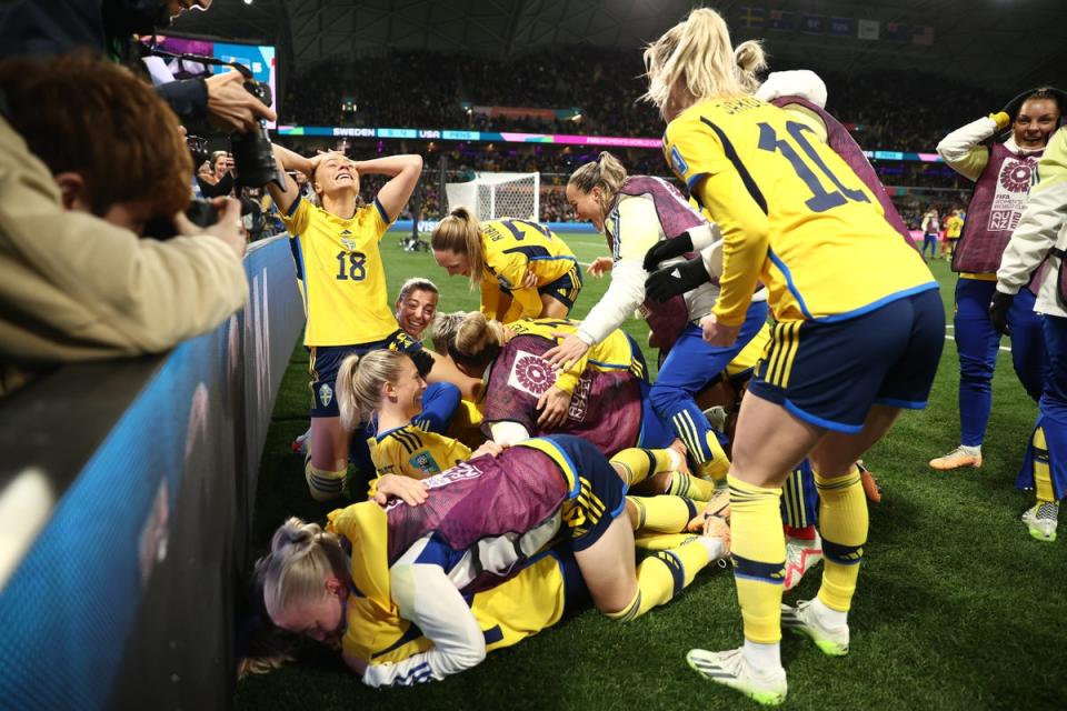 Sweden’s dramatic penalty shoot-out win over USA provided a remarkable realease of emotion (Getty Images)