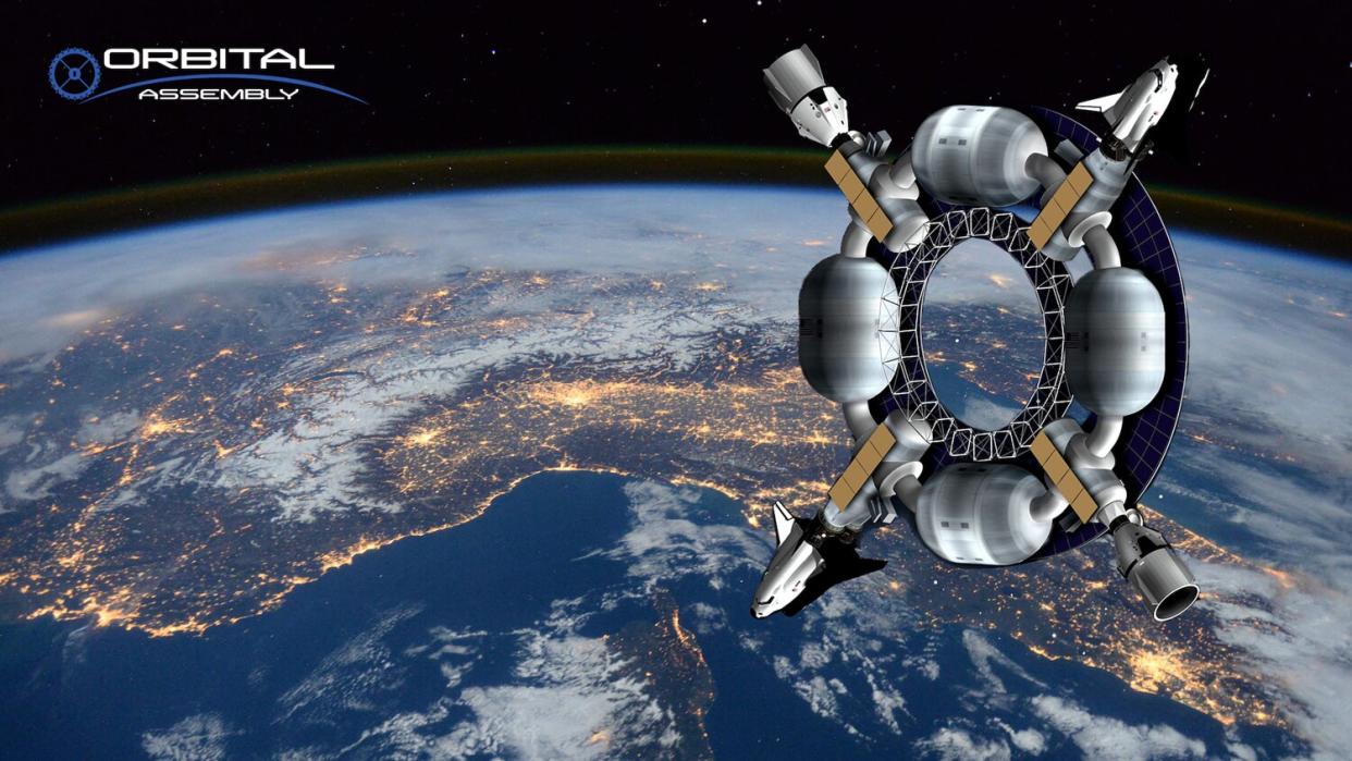 An artist's impression of the space hotel. (Orbital Assembly)