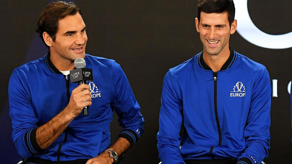 Roger Federer and Novak Djokovic will team up for the first time. (Photo by Stacy Revere/Getty Images for The Laver Cup)