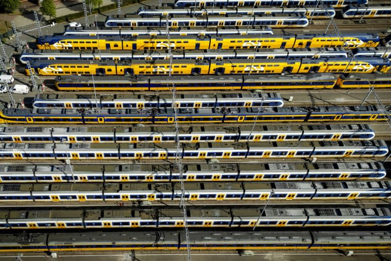 Des trains à la gare d'Utrecht, aux Pays-Bas, le 30 août 2022 (Sander KONING)