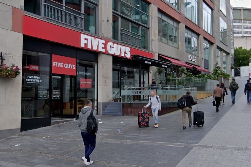 Bullring Five Guys on St Martin's Walk in Birmingham city centre