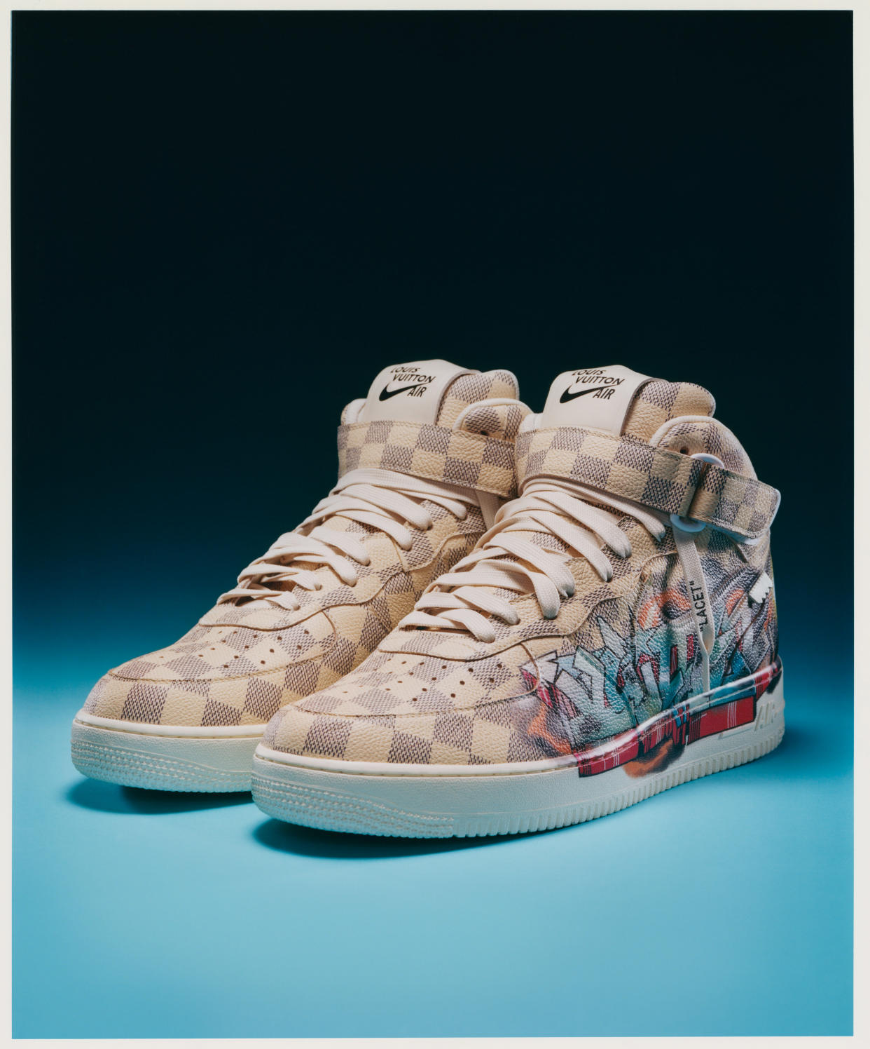 One of Louis Vuitton and Nike’s sneakers designed by Virgil Abloh. - Credit: Courtesy of Louis Vuitton