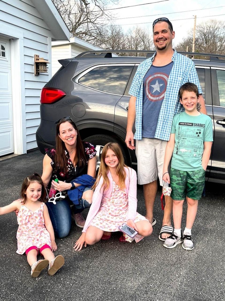 The Krings family and community members gathered to celebrate the life of 5-year-old Delaney Krings on Saturday. Pictured, from left, are Delaney, Heather, Brooklyn, Jake and Carson.