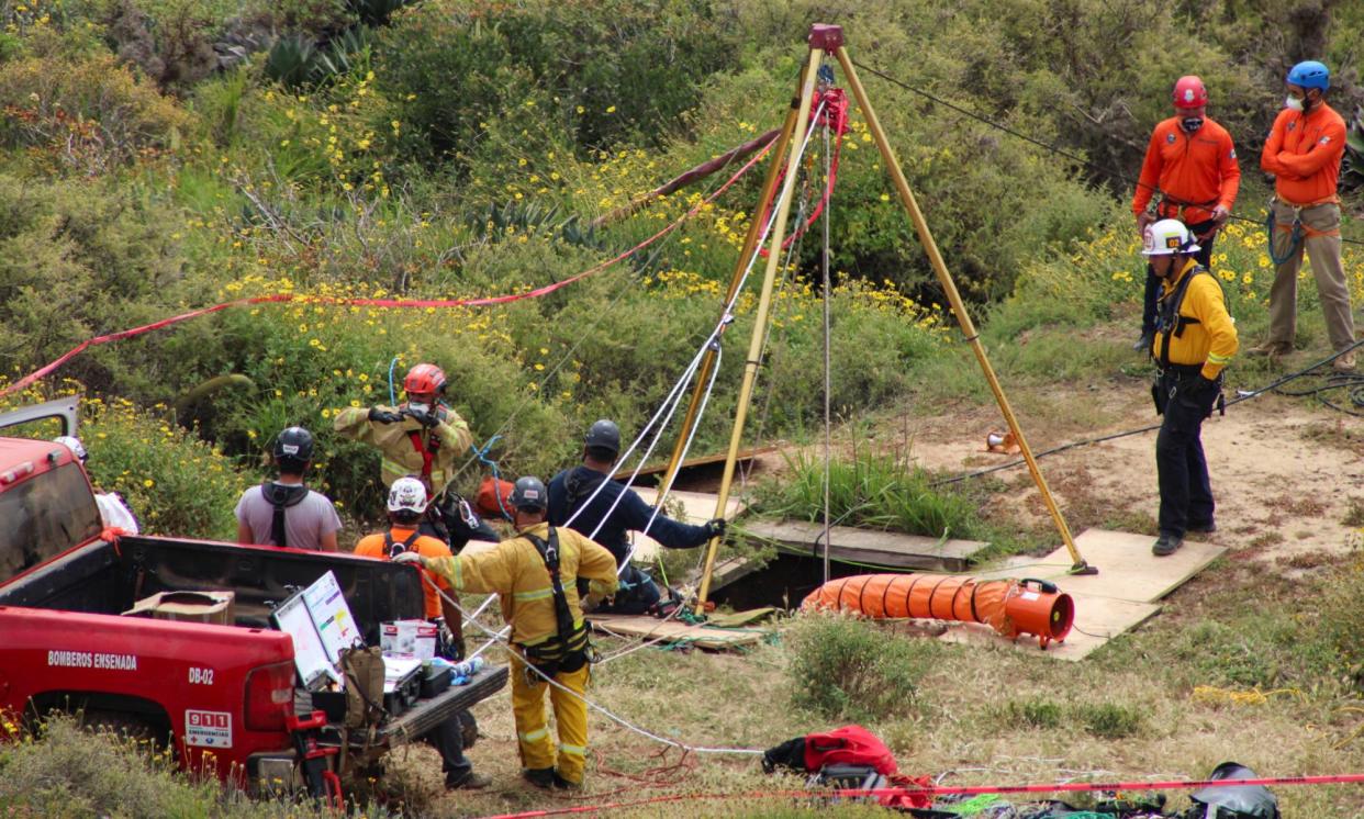 <span>A well in the Mexican state of Baja California where three men’s bodies were found.</span><span>Photograph: Francisco Javier Cruz/Reuters</span>