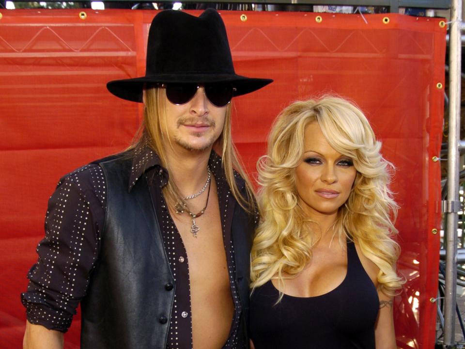 Pamela Anderson and Kid Rock during 31st Annual American Music Awards - Arrivals at Shrine Auditorium in Los Angeles, California, United States