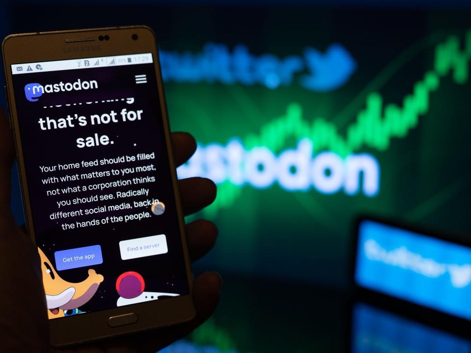 Mastodon app displayed on mobile with Twitter screen