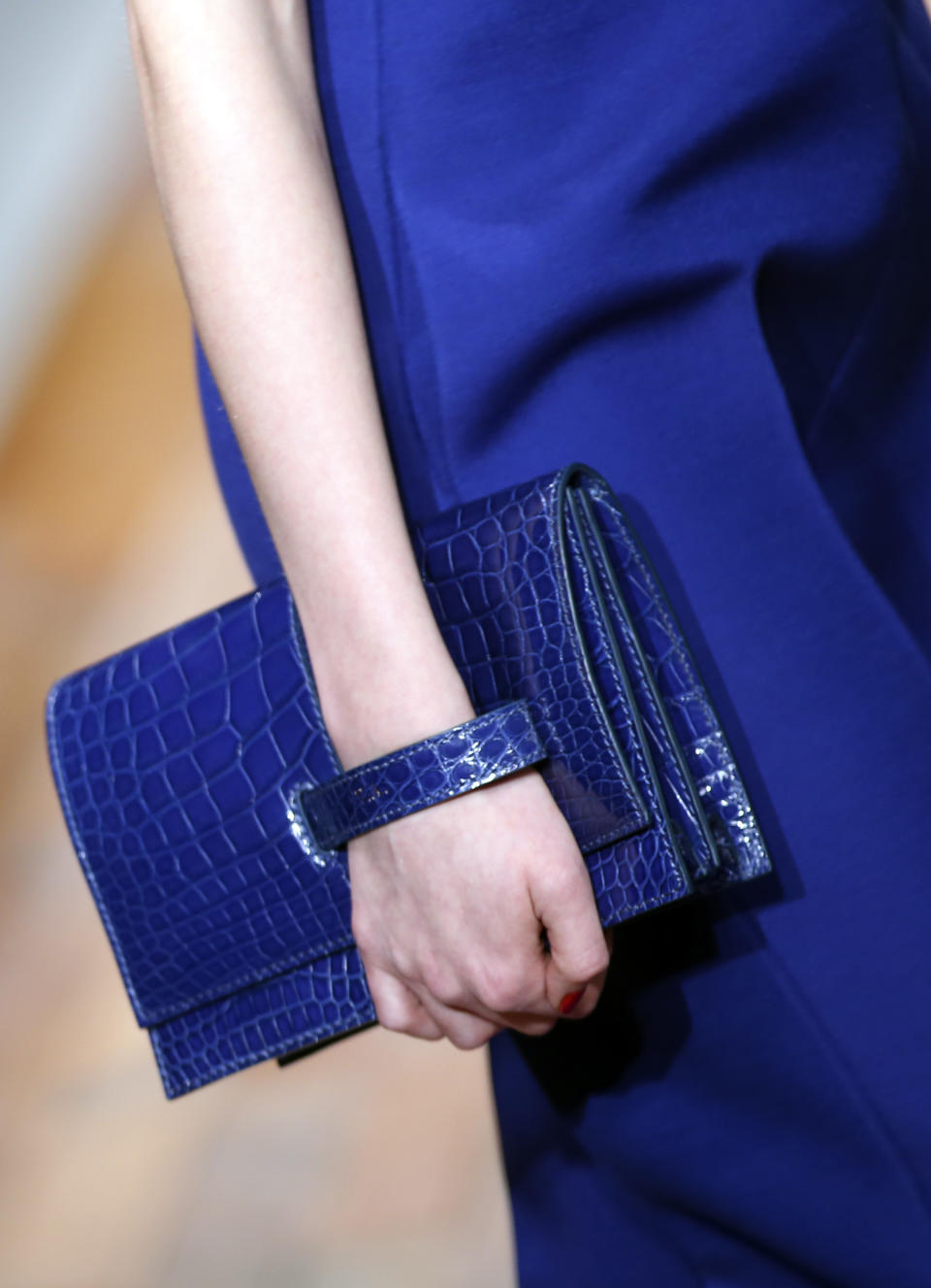 A model wears a creation by fashion designers Maria Grazia Chiuri and Pier Paolo Piccioli for Valentino's Ready to Wear's Fall-Winter 2013-2014 fashion collection, presented, Tuesday, March 5, 2013 in Paris. (AP Photo/Thibault Camus)