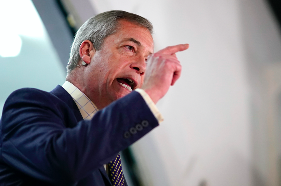 It has been a mixed year for Nigel Farage, who topped the Euro elections in May with his brand new Brexit Party, but failed to win any seats in December's General Election. His decision to <a href="https://uk.news.yahoo.com/nigel-farage-brexit-party-constituencies-boris-johnson-election-victory-122314181.html" data-ylk="slk:stand down over 300 candidates;elm:context_link;itc:0;sec:content-canvas;outcm:mb_qualified_link;_E:mb_qualified_link;ct:story;" class="link  yahoo-link"><strong>stand down over 300 candidates</strong></a> was seen as a factor that led to the Tory landslide. (Getty)