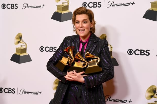 Brandi Carlile at the 2023 <a href="https://parade.com/entertainment/grammys-2023" rel="nofollow noopener" target="_blank" data-ylk="slk:Grammys;elm:context_link;itc:0;sec:content-canvas" class="link ">Grammys</a><p><a href="https://www.gettyimages.com/detail/1463342509" rel="nofollow noopener" target="_blank" data-ylk="slk:Jon Kopaloff/Getty Images;elm:context_link;itc:0;sec:content-canvas" class="link ">Jon Kopaloff/Getty Images</a></p>