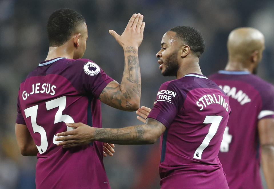 <span> Gabriel Jesus and Raheem Sterling both scored as Manchester City beat Tottenham 3-1.</span>