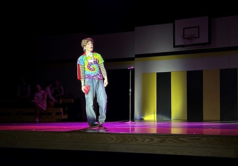 Granville High School junior Zack Binckley sings during a April 27 rehearsal of "The 25th Annual Putnam County Spelling Bee." Granville High School’s Theater Department is performing the show on May 3-4 at 7 p.m.