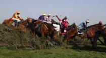 Britain Horse Racing - Grand National Festival - Aintree Racecourse - 8/4/17 Donagh Meyler falls off of Measureofmydreams during the 5:15 Randox Health Grand National Reuters / Phil Noble Livepic