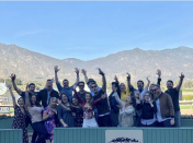 <p>“Thank you to @santaanitapark for having all of us at the track,” the <em>This Is Us</em> star captioned this fun group shot. The actor, who turned 41 on Monday, spent the weekend at the races. “What a wonderful way to celebrate a birthday!!” (Photo: <a rel="nofollow noopener" href="https://www.instagram.com/p/BegHbdRhPLQ/?taken-by=justinhartley" target="_blank" data-ylk="slk:Justin Hartley via Instagram;elm:context_link;itc:0;sec:content-canvas" class="link ">Justin Hartley via Instagram</a>) </p>