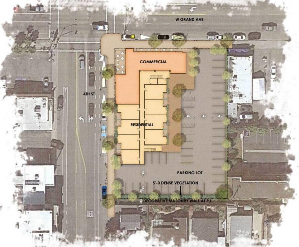A mixed-use development at the intersection of Grand Avenue and Fourth Street in Grover Beach will include 37 affordable-by-design residential units and around 4,700 square feet of commercial space.
