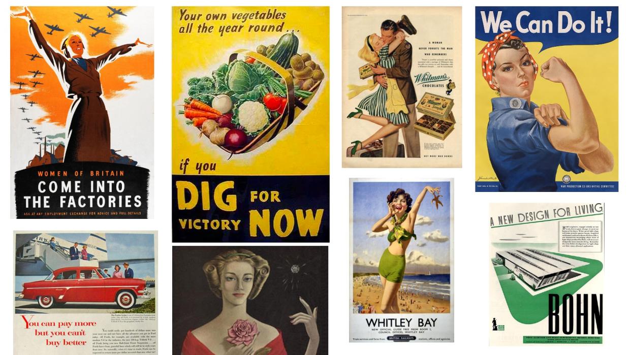  Selection of 1940s ads. 