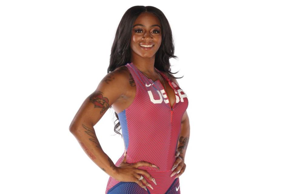 famous black women sha carri richardson team usa olympic portrait shoot