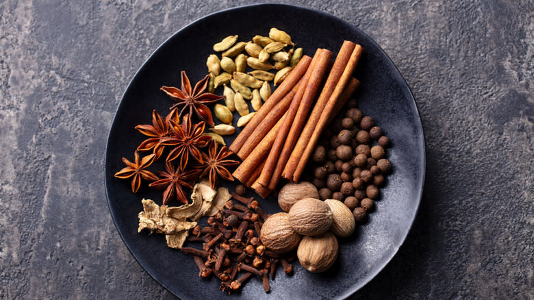 Bowl of mixed whole spices