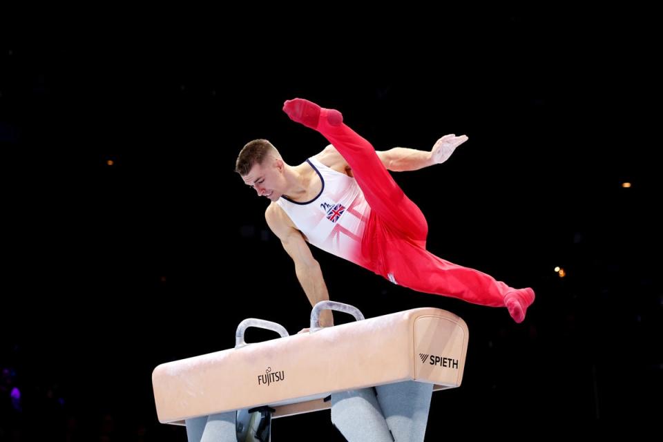 Max Whitlock of Team Great during the Men’s Pommel Horse Final in Antwerp (Getty Images)