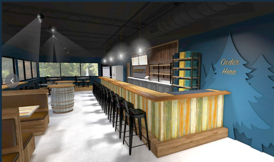 A rendering shows plans of what the interior of Havenwoods Taproom and Beer Garden will look like once completed at 5840 N 60th St.