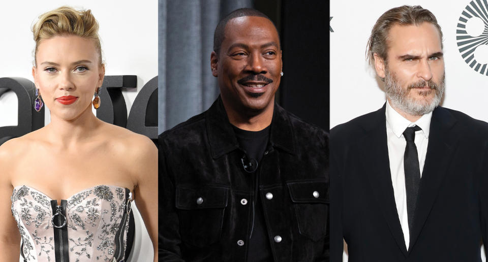 Scarlett Johansson, Eddie Murphy and Joaquin Phoenix are among the actors nominated for Golden Globes in 2020. (Photo: Getty Images)