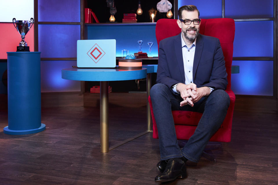 Richard Osman on 'House of Games'. (BBC)