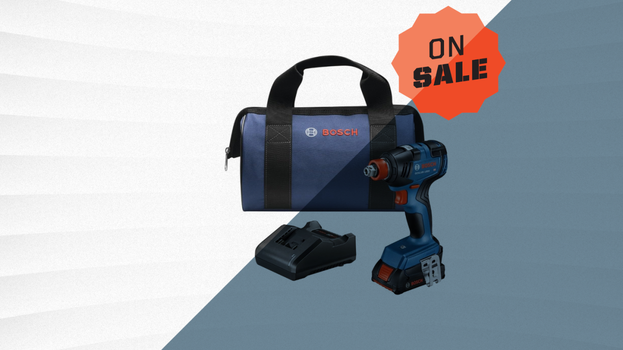 the bosch 2 in 1 impact driver and wrench with a charger and tool bag