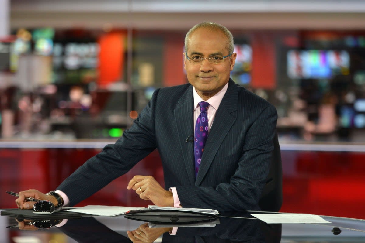 A group of bowel cancer patients have paid tribute to George Alagiah, who died at the age of 67 after being diagnosed with bowel cancer in 2014 (Jeff Overs/BBC) (PA Media)